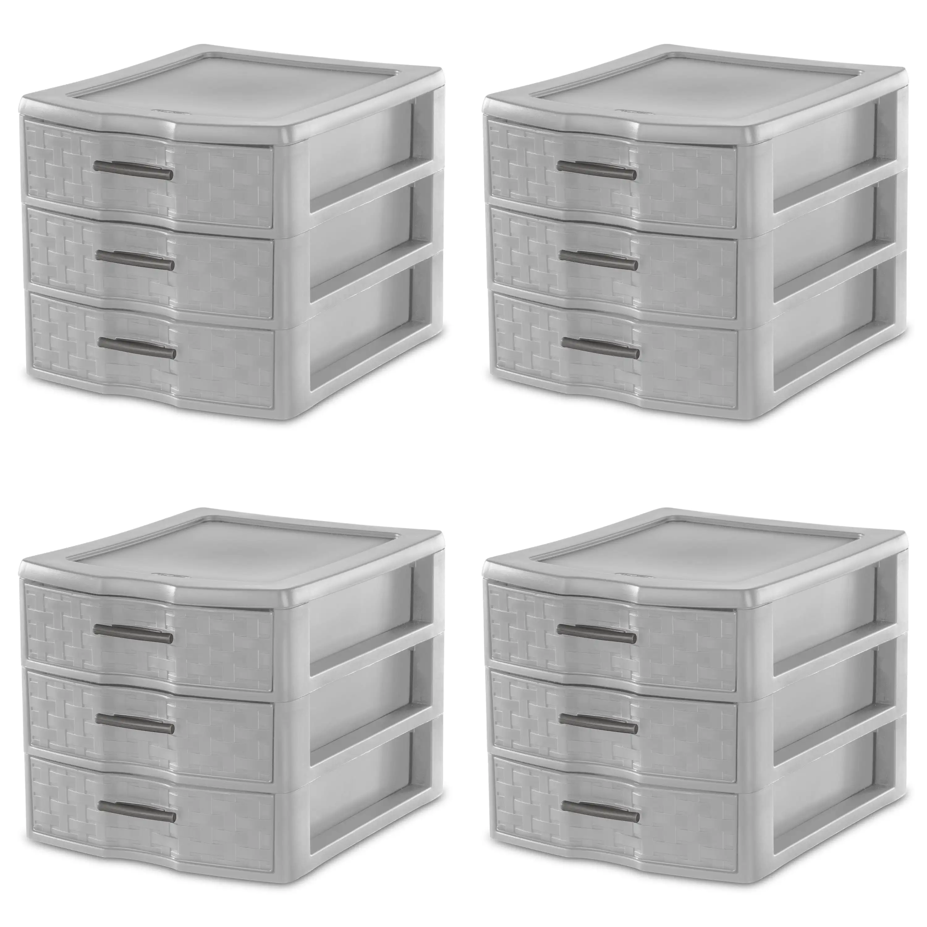 

Sterilite Medium Weave 3 Drawer Unit Plastic Cement Set of 4