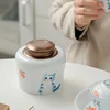 Three-dimensional Painted Ceramic Tea Cans Cute Cat Alloy Sealed Storage Jar Candy Coffee Storage Box Decoration Jar Home Decor 5