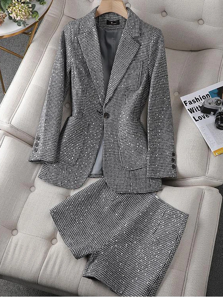 2023 New Women's Harajuku Loose Suit Sequin Shorts Two-Piece