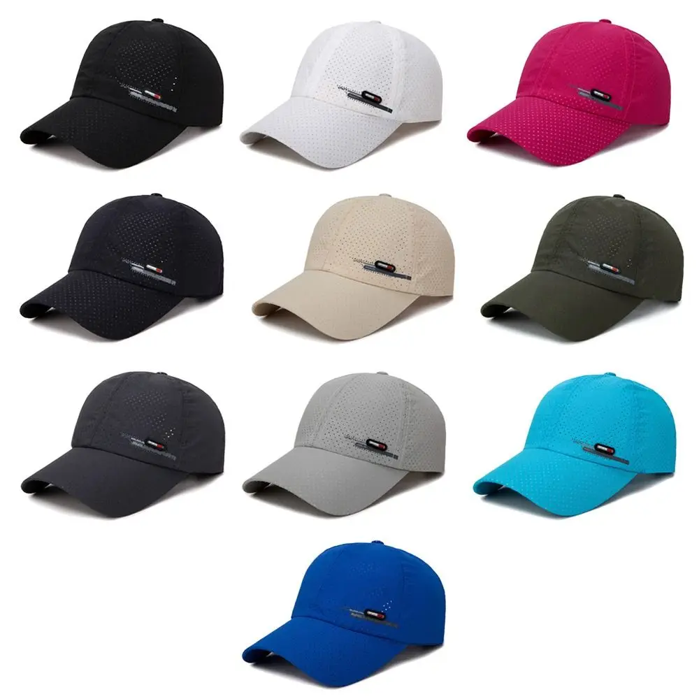 Baseball Cap Sports Cap Solid Color Sun Hat Outdoor Golf Fishing Hats Quick Dry Breathable Mesh Hat For Men Women