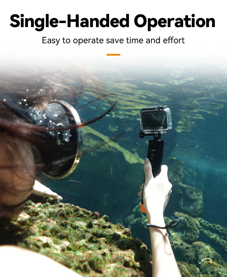 TELESIN Buoyancy Bar Selfie Stick Waterproof Selfie Stick With Hand Strap Wirele