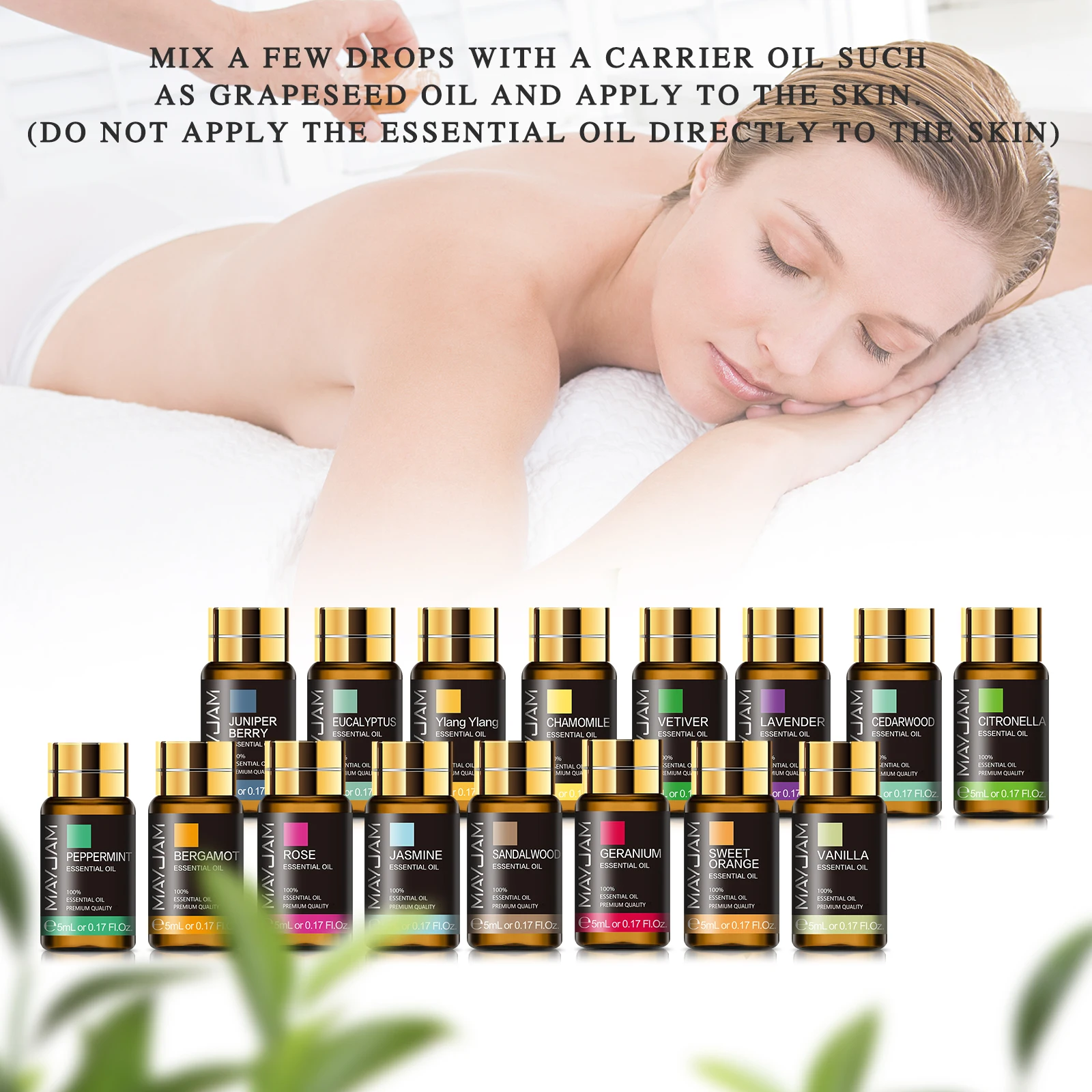 28pcs Pure Natural Essential Oils Gift Set Massage Shower Diffuser Aroma Oil Lavender Vanilla Sage Jasmine Rose Stress Relief images - 6