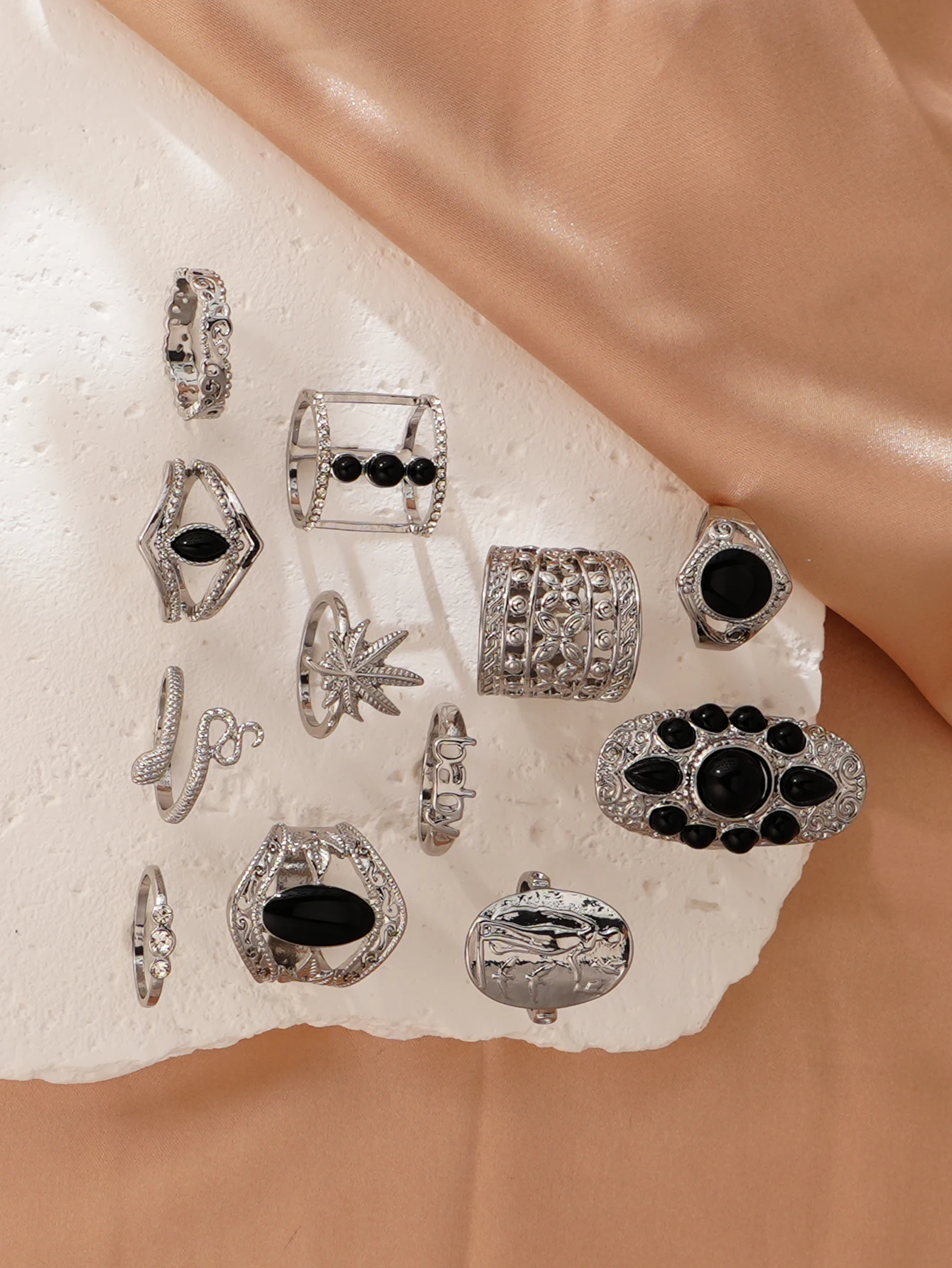 12pcs Style Ring Set for Womens Daily Gift