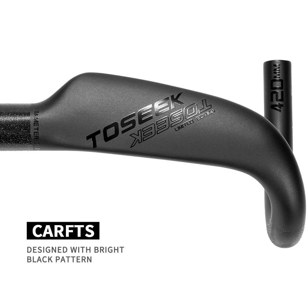 TOSEEK ZXB-TWO 자전거 카본 로드 핸들 바, UD 매트, 내부 라우팅, 로드 자전거 핸들 바, 자전거 부품, 400mm, 420mm, 440mm