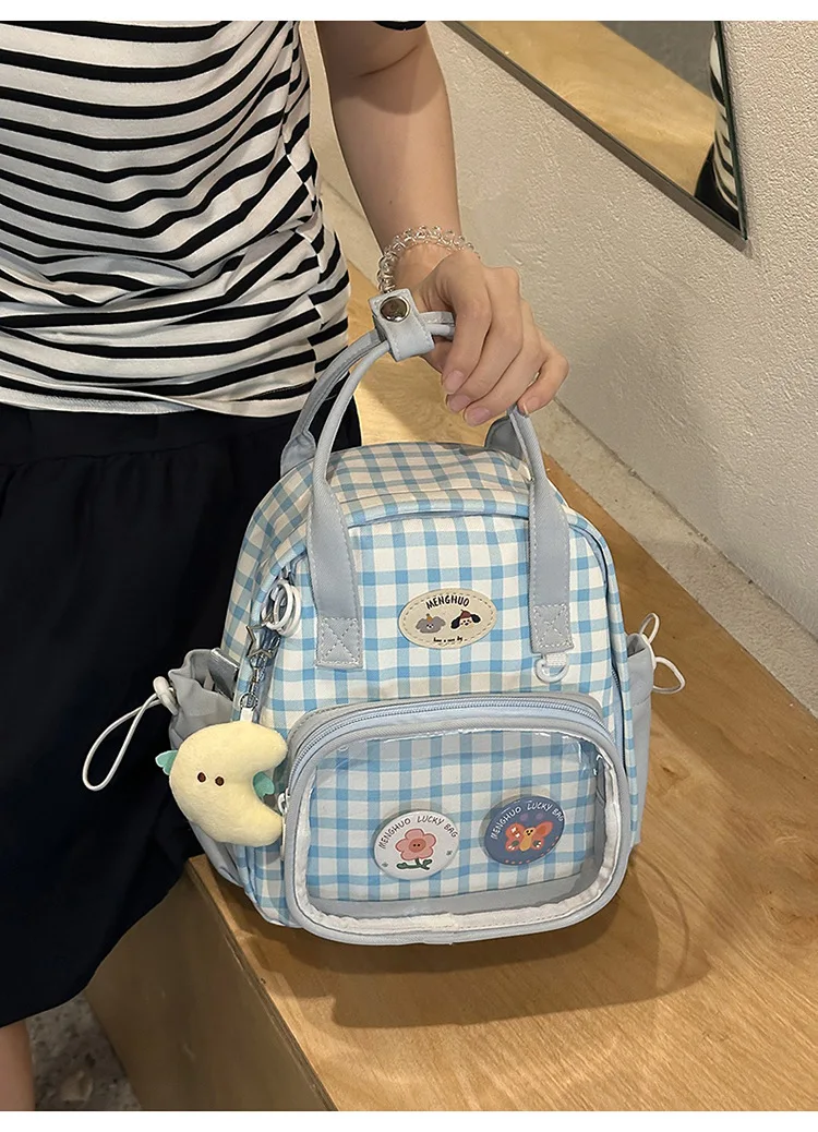 Kawaii Pastel Grid Harajuku Ita Tote Bag