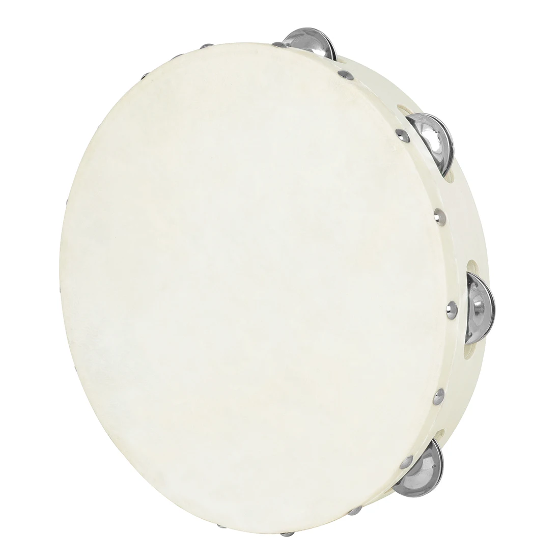 Hand Held Wood Headless Orff Tambourine Bell 10"