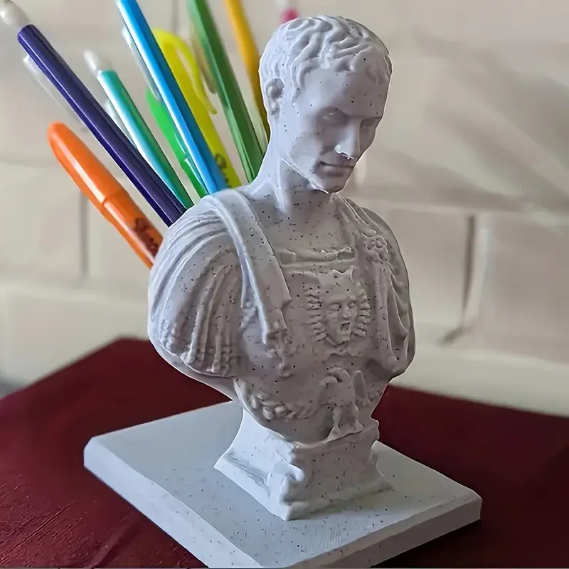 Miniso Julius Caesar Statue Office Desk Pen Holder Office Desk Organizer Decor Pen Rack Gift Stationery Teacher Gift