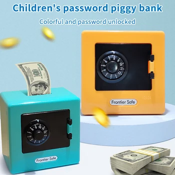 Mini Bank Money Box Retro Rotating Password Cash Coins Saving Box Bank Safe Box Automatic Deposit Banknote Christmas Gift 1