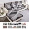 Elastic Sofa Seat Cushion Cover for Living Room Stretch Floral Printed Armchair Couch Cover Corner L-shape Removable Anti-dust 1