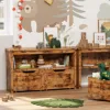 IRONCK Toy Storage Organizer for Boys and Girls, with Drawers, Wheels and Open Shelf for Nursery, Playroom, and Bedroom,Brown 1