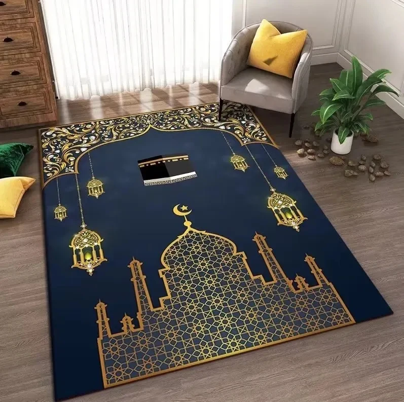 

Prayer Rug Islamism Ramadan Room Decoration Large Size Carpets for Living Room Muslim Church Non-slip Soft Floor Mat Washable