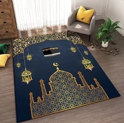 Prayer Rug Islamism Ramadan Room Decoration Large Size Carpets for Living Room Muslim Church Non-slip Soft Floor Mat Washable