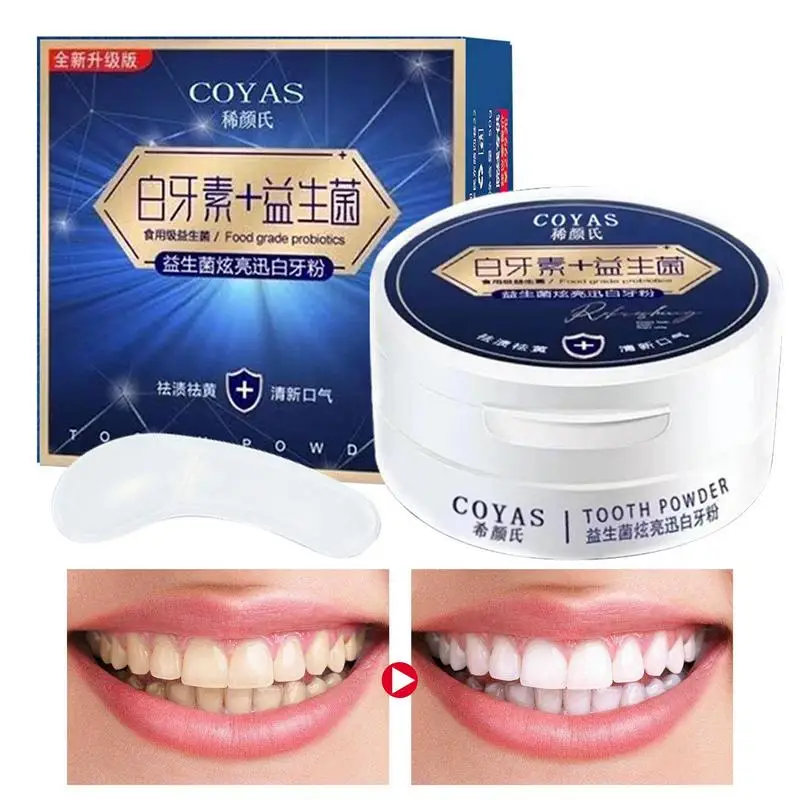 

50g Probiotics Tooth Whitening Powder Effective Removing Tooth Stains Brightening Tooth Powder Toothpaste For Smoking Lovers