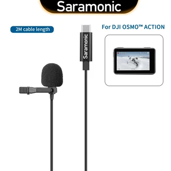 Saramonic LavMicro U3-OA 전문 콘덴서 라발리에 마이크, DJI OSMO 액션 I 블로거 브이로그용, C타입 커넥터 포함