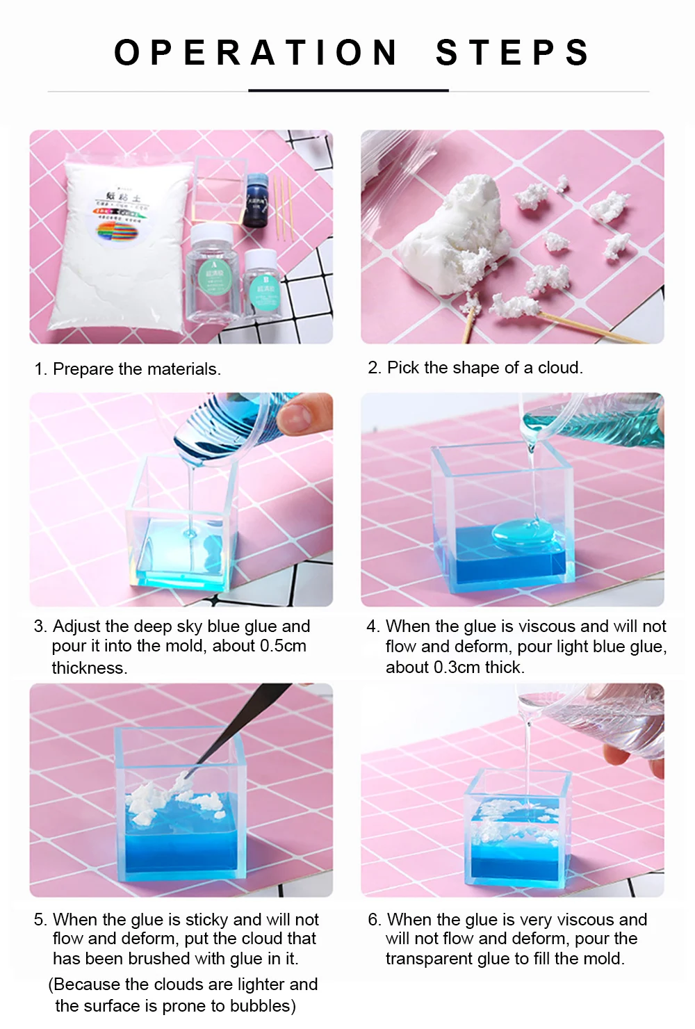 80g/Beutel Harzfüllung für Dekorationen, Epoxidharz, Weißer Papierknete-Harzfüller, Deko-Wolkenknete für DIY-Harz-Bastelarbeiten – Detail 11