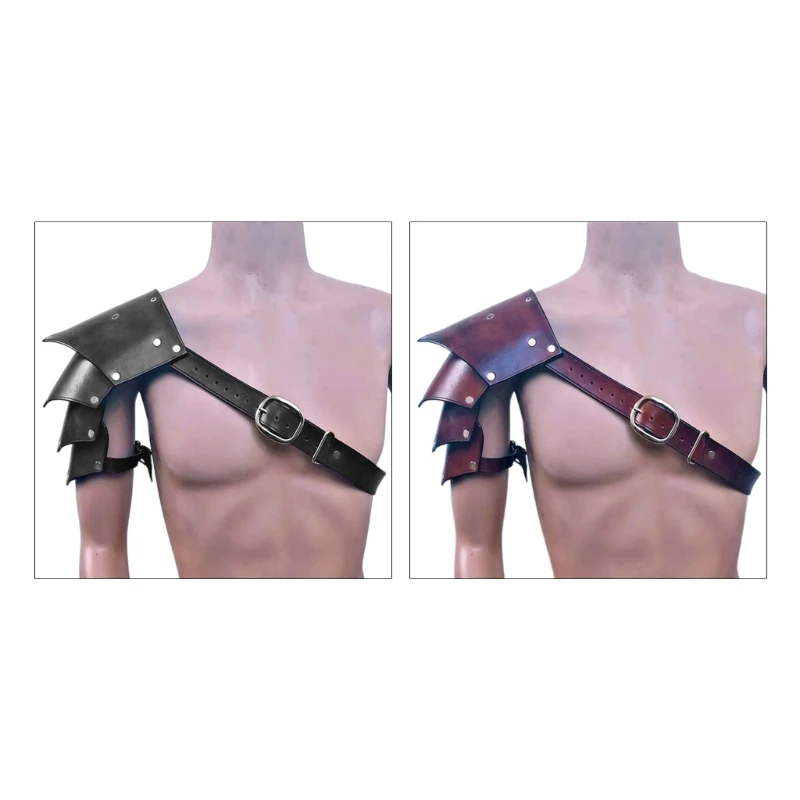 

Adjustable Single Shoulder Armors Chest Harness Cosplay Costume Knight Arm Guard