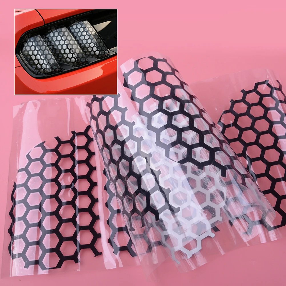 

6Pcs/Set PVC Car Rear Tail Light Taillight Lamp Cover Honeycomb Stickers