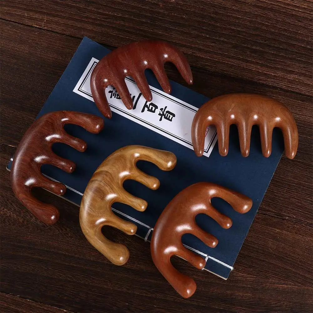 Description Picture 5 of itemAcupressure Gua Sha Meridian Scraping Relaxation Therapy Wooden Massage Comb Scalp Massage Hair Care Tool Wide Teeth Hair Comb