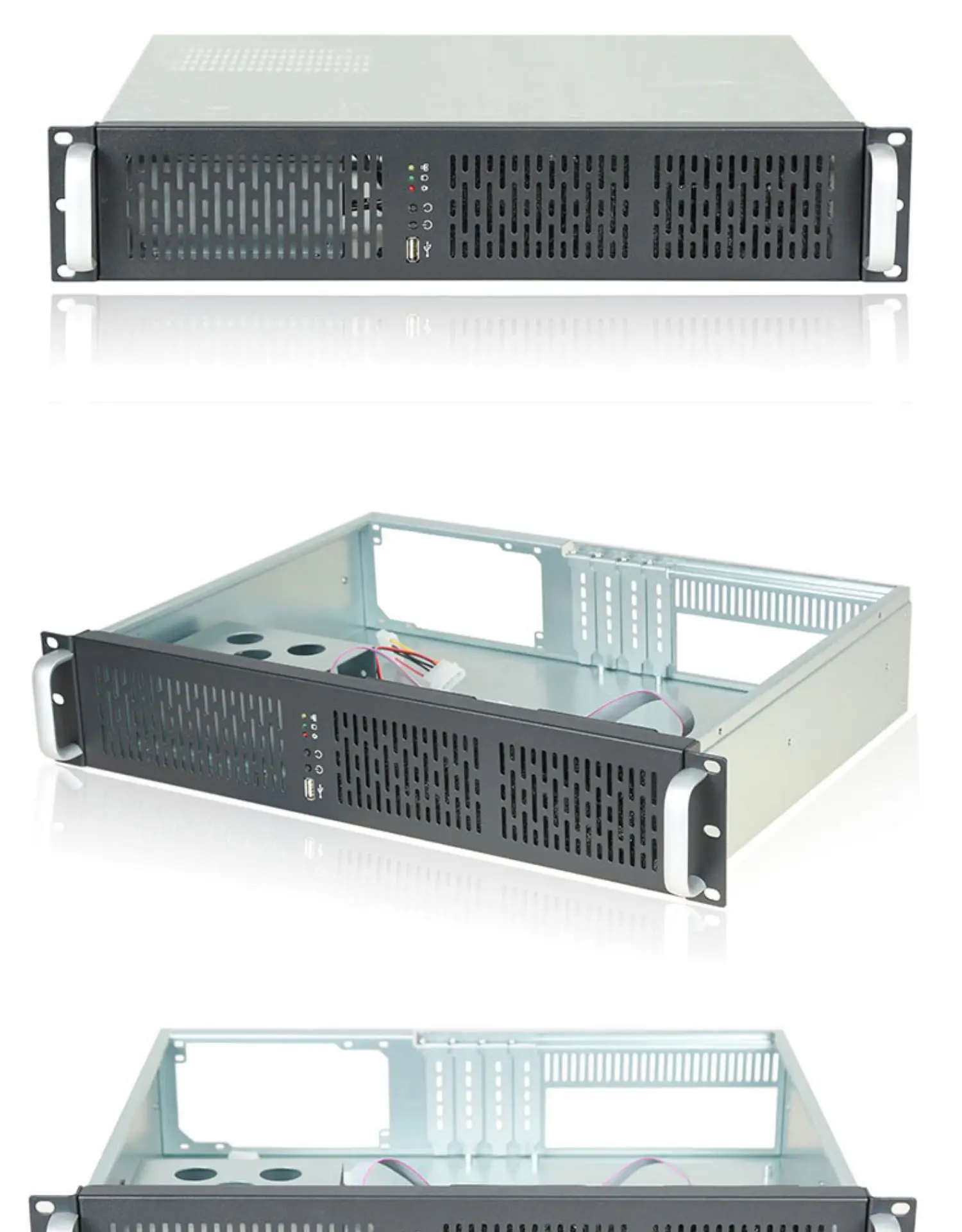 2U 섀시, 방진 짧은 330MM 표준 PC 전원 공급 장치, MATX 마더 보드 모니터링 서버, 방화벽 ROS 섀시