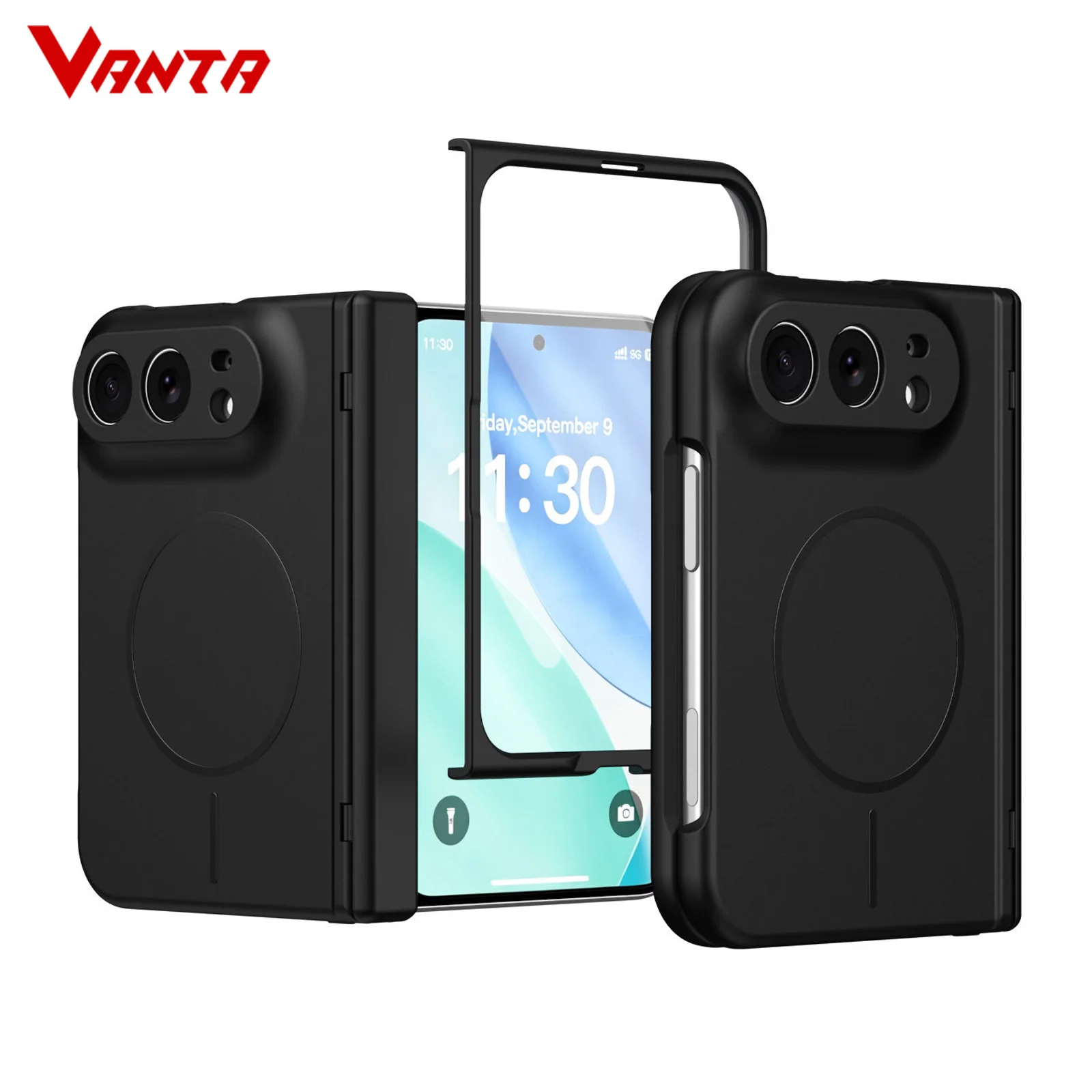 Premium Magnetic Wireless Charging Case with Built-in Screen Protector and Frosted Cover