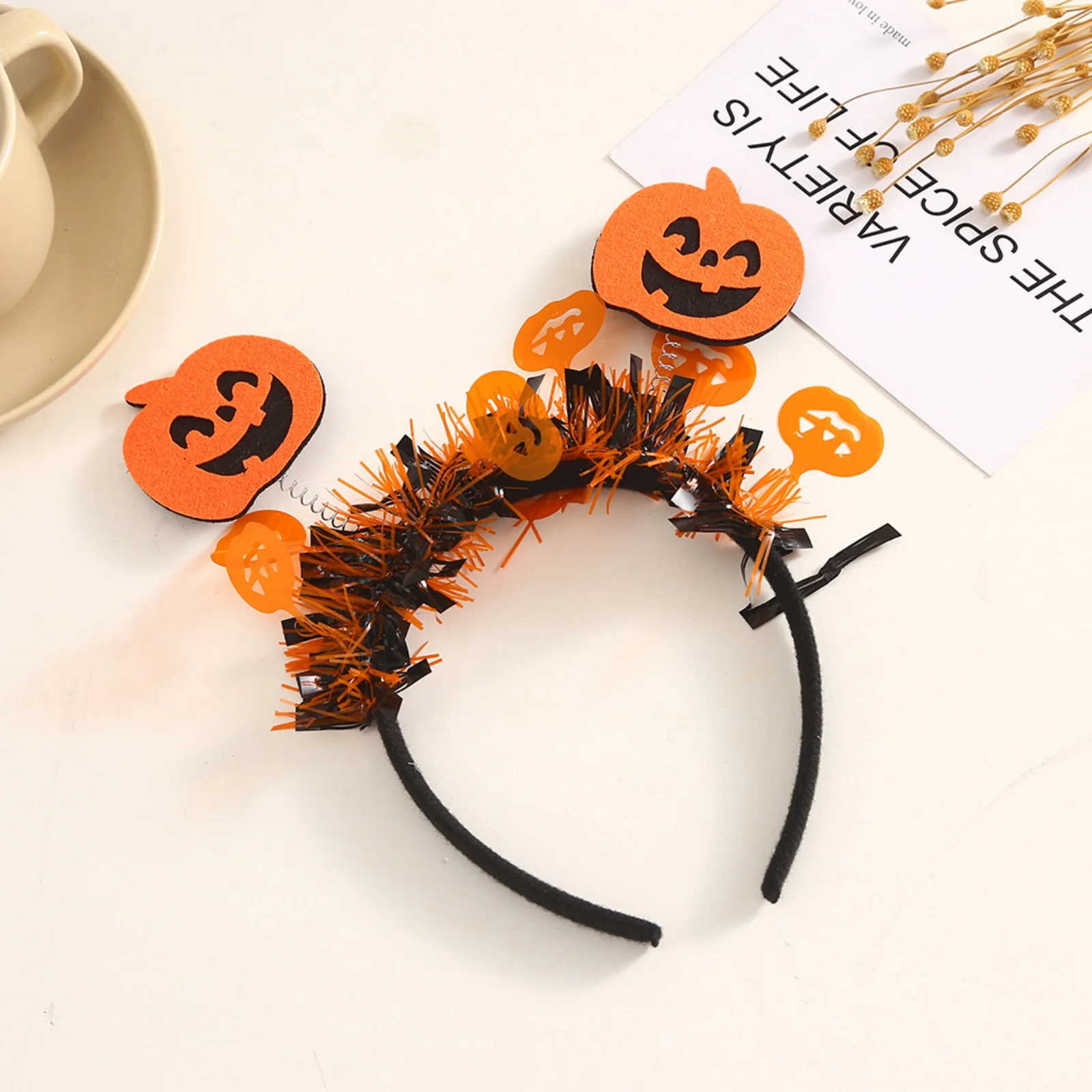 1PC Halloween Pumpkin Headband, Spooky Hair Accessory for Party, Cute Headwear for Halloween Celebration
