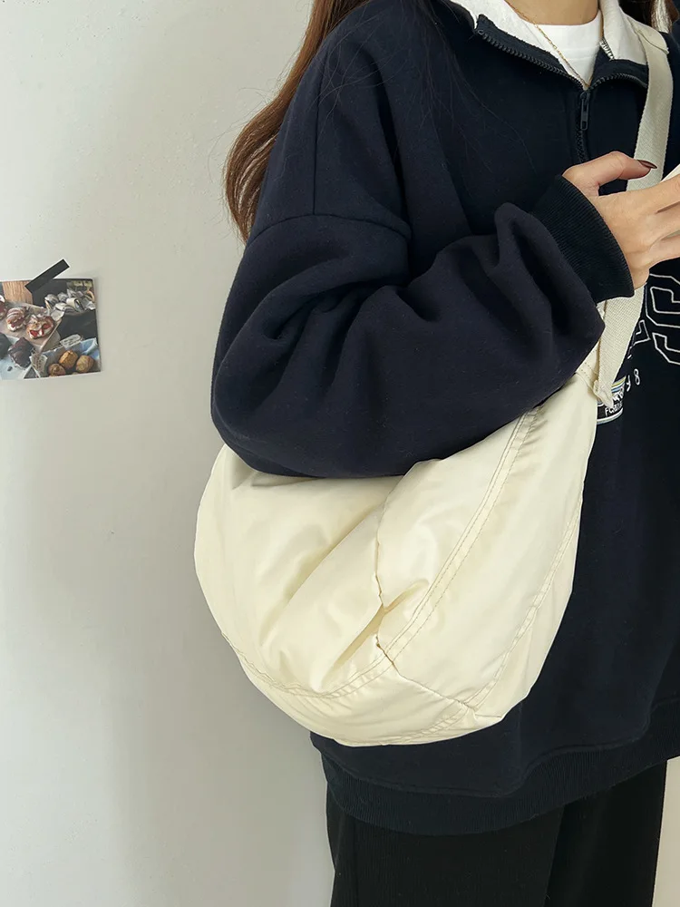 Mode kvinnor Stor kapacitet Crossbody axelväska dun bomull Casual Enkel och mångsidig_voghion.com