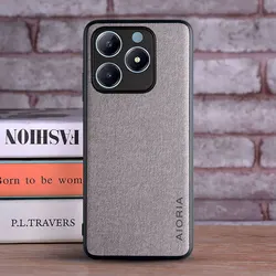 Textile Case with Soft TPU and Hard PC Material - Enhanced Touch and Durability for Realme C65 4G (Light Grey)