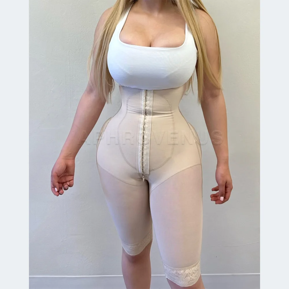 

Fajas Colombianas High Compression Tummy Control Thin Strap Body Shaper Waist Trainer Shapewear Front Closure Buttocks