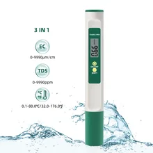

3 In 1 TD S EC PH Meter Digital Water Quality Purity Tester Portable Temperature Test Pen Detector For Drinking Water Aquarium