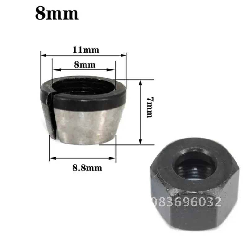 

6mm 6.35mm 8mm Adapter Collet Chuck With Nut for High Precision Engraving Trimming Machine Electric Router Bit