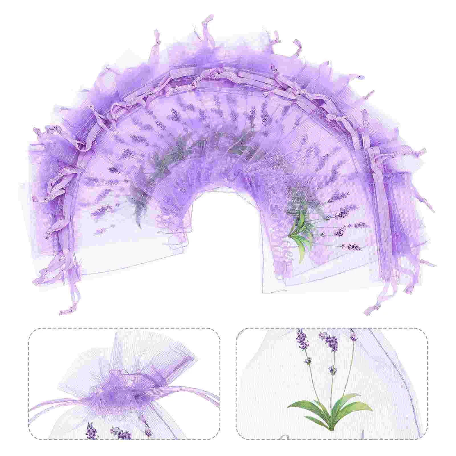 XLKJ 30Pcs Bolsas De Lavanda, Bolsa De Organza, Bolsas De Lavanda Bolsitas, Bolsas Vacías De Lavanda Moradas, Bolsa Con Cordón Para Lavanda Especias Y Hierbas, Bolsa De Perfume Púrpura