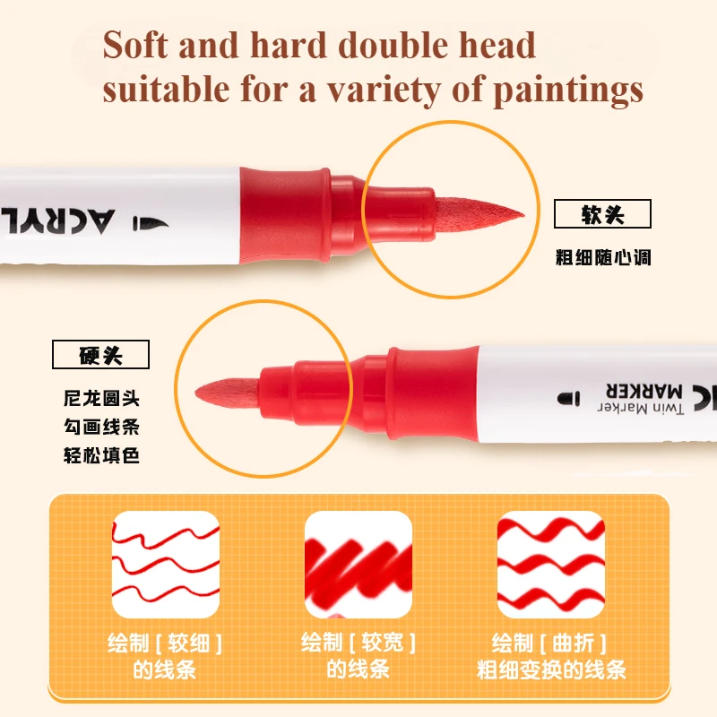 Deli 64 Colors Acrylic Paint Marker Pen Acrylic Marker Set Plumones Rotuladores Poster Pen Graffiti Art Christmas Decoration