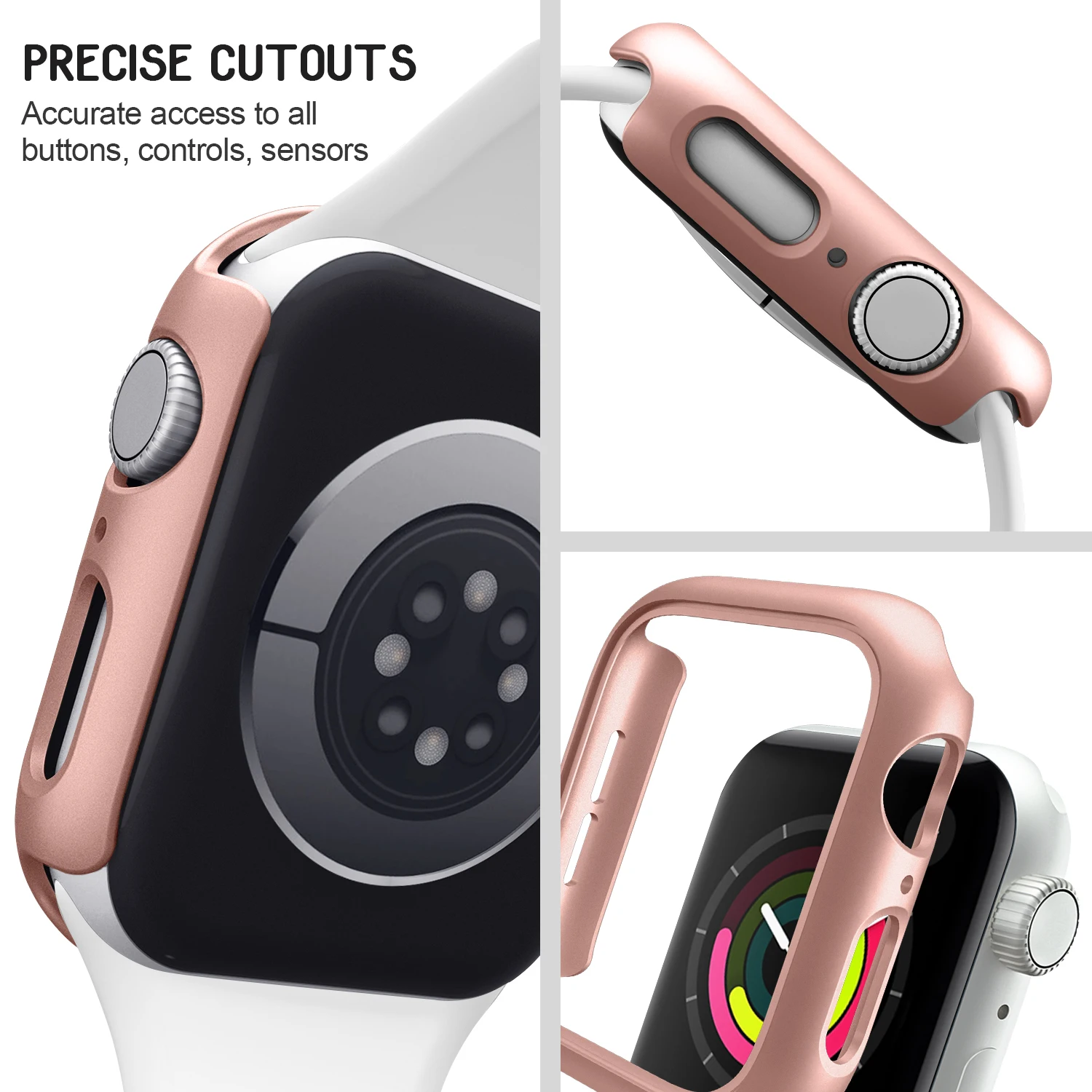 Apple Watch Case 4Pcs For Apple Watch Series 7 8 41mm 45mm 40mm Cover PC Protection For iWatch Series 6 5 4 38mm 42mm Bumper No Screen