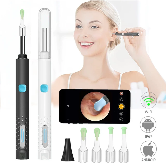 Ear Wax Removal - Earwax Remover Tool with 8 Pcs Ear Set - Ear Cleaner with  Camera - Earwax Removal Kit with Light - Ear Camera with 6 Ear Spoon - Ear