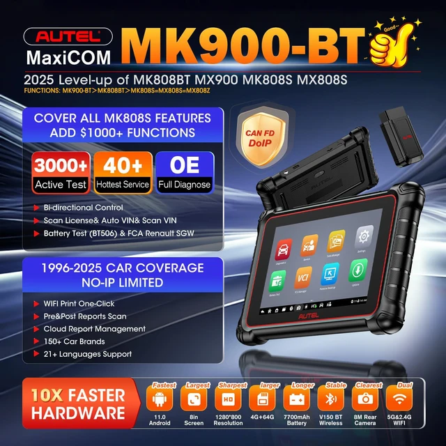 Autel MaxiCOM MK900BT OBD2 Scanner 2