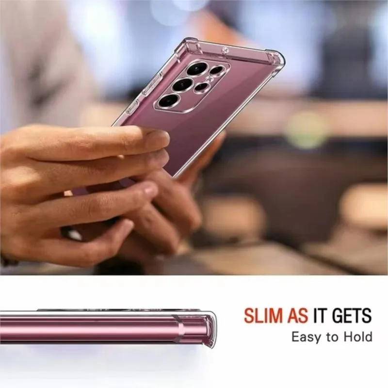 Clear Shockproof Protective Case with Camera Guard - Soft Back Cover
