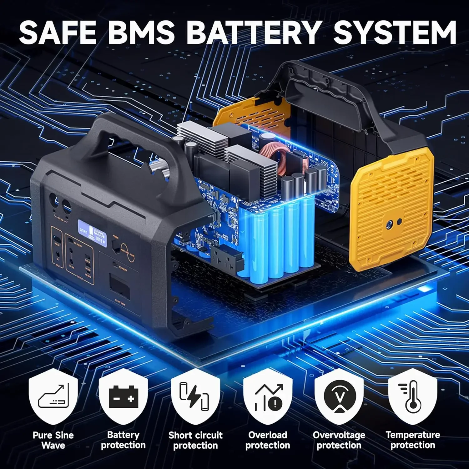 Solar Generator 1075Wh Portable Power Station with Solar Panel Included Solar Powered Generator LiFePO4 (LFP) Battery with 5