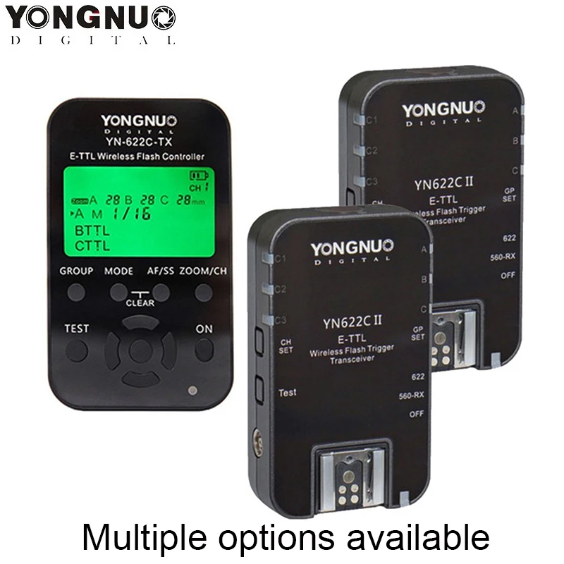 YONGNUO Wireless TTL Flash Trigger YN622C-II YN622C-TX High-speed Sync Transceiver for Canon Camera 1000D 650D 600D 7D 5DIII flash trigger
