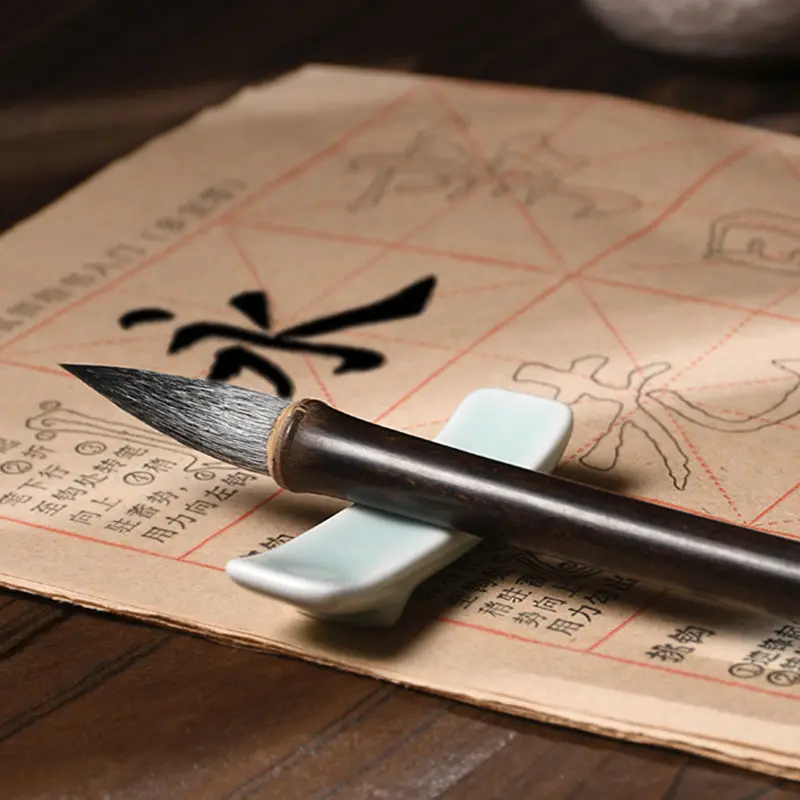 Ancient Style Purple Bamboo Brush Wolf Hair Adult Professional Grade Calligraphy And French Painting Sheep In Regular