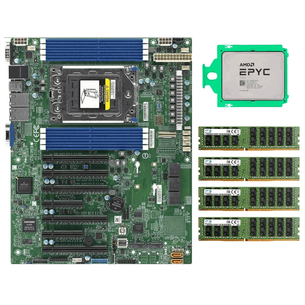 

Amd epyc 7532 cpu 32 núcleos + supermicro H12SSL-i placa-mãe 4x32gb 2666v ram