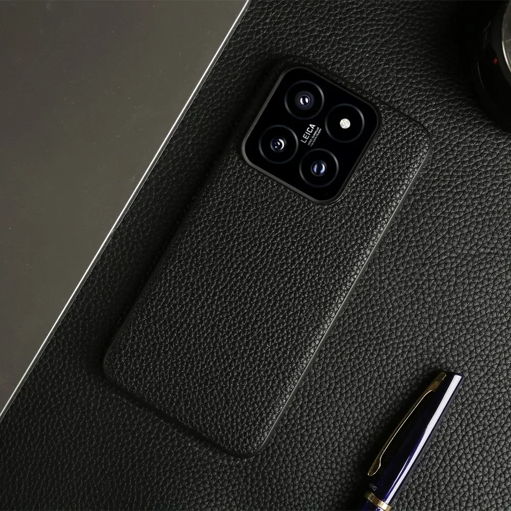 NZN Premium Genuine Leather Full-Wrap Litchi Phone Case