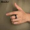Besiko New Anti Stress Anxiety Ring Figet Spinner Stainless Steel Rings For Men Women Retro Norse Viking Runes Rotatable Ring 6