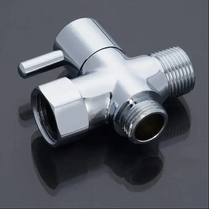 G1/2 7/8 In 3 Way Diverter Valve T-Adapter Converter Shower Brass Water Tap Connector Bathroom Faucet Bathroom Accessories