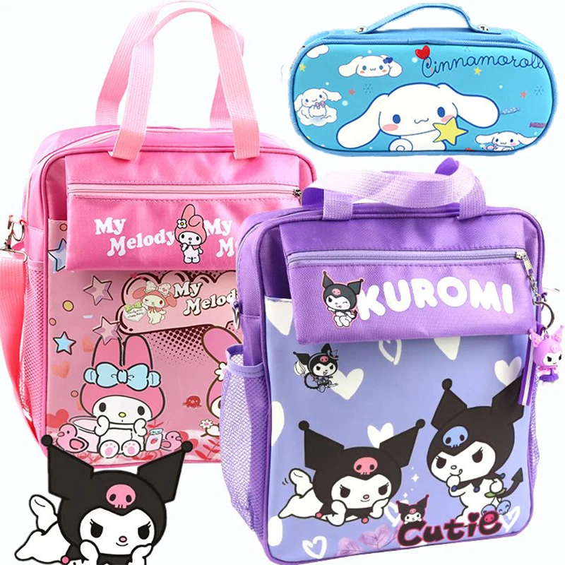 

Sanrio Детская сумка рюкзак сумка Hello Kitty Kuromi Cinnamoroll через плечо аниме персонажи новый продукт оптовая продажа комплект Tuitiong