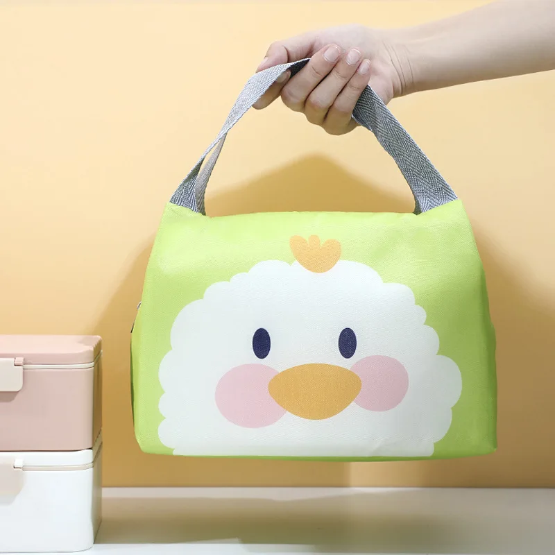 BYMONDY Lovely Lunch Box for Kids Cartoon Animals Printing Bag Children School Bento Storage Pouch Thermal Insulated Lunch Bags