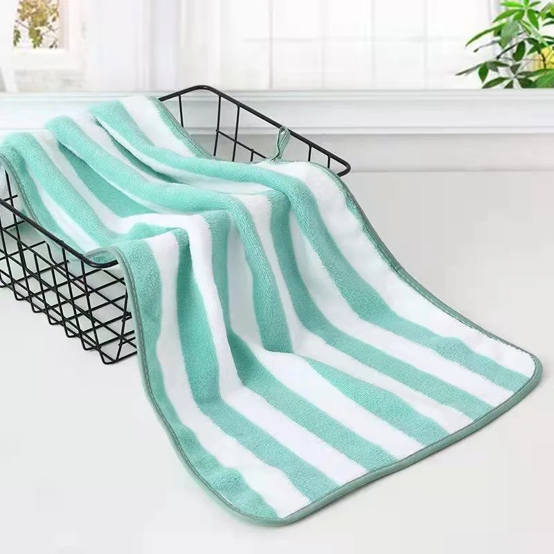 Description Picture 6 of itemMicrofiber Comefor Swim Bath Towels Simple Stripes Absorbent Quick Drying Bath Towel Sets Soft Adults Face Hand Towels Bathroom