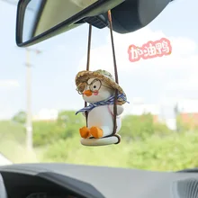 

Gypsum Cute Car Accessories Interior Swing Duck Pendant Auto Rearview Mirror Ornaments Automobile Decoration Car Fragrance