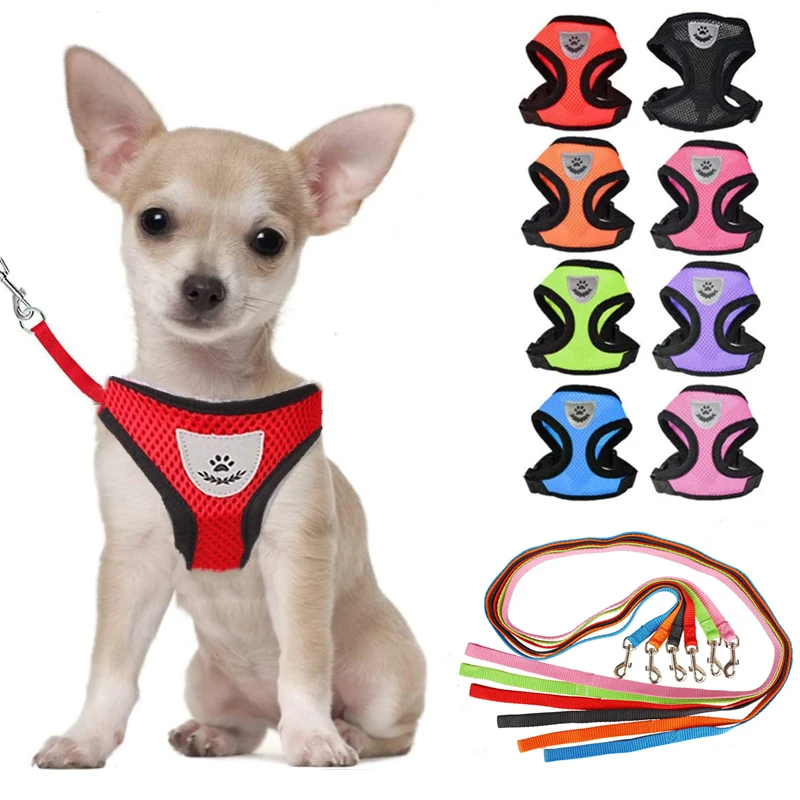 Nylon Mesh Cat Harness And Leash Breathable Kitten Cats Harnesses Small