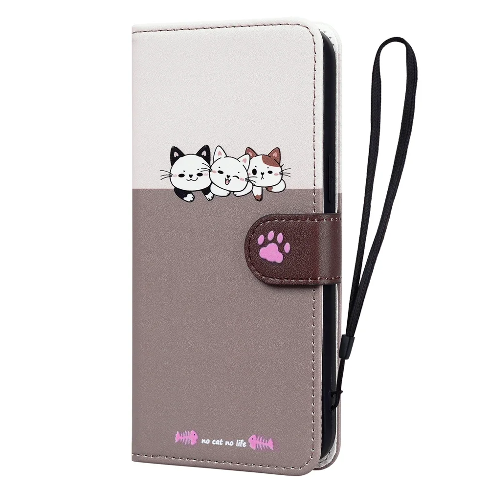 Adorable Kawaii Cat Leather Wallet Flip Phone Case