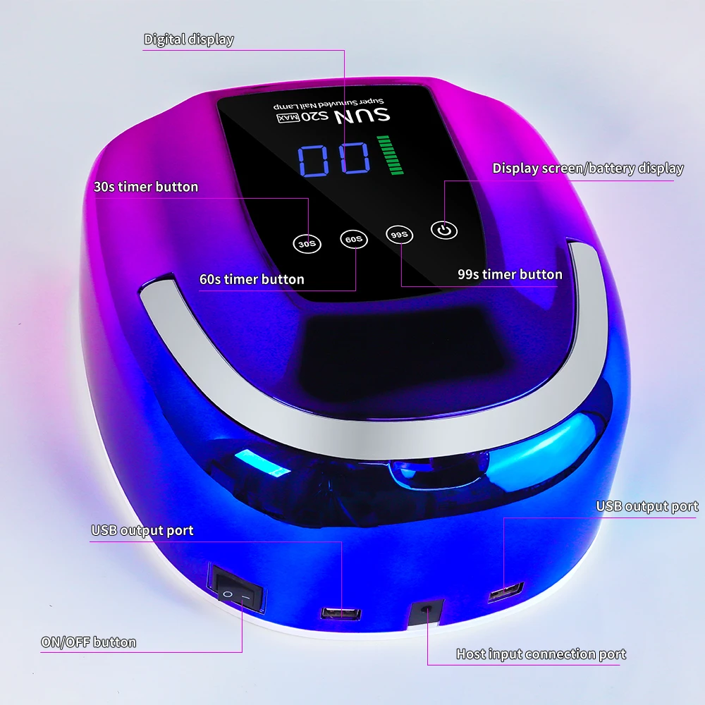 UV LED Nail Lamp For Fast Drying Gel Nail Phototherapy Machine 48 LEDs Manicure Salon Tool Equipment Professional Nail Light 6